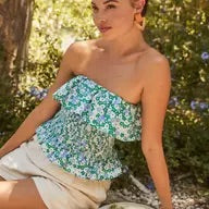 Tory Floral Smoked Tube Top