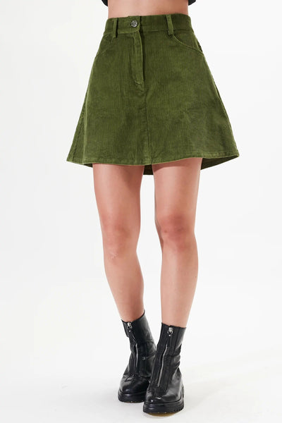 Sara Skirt in Olive Cord