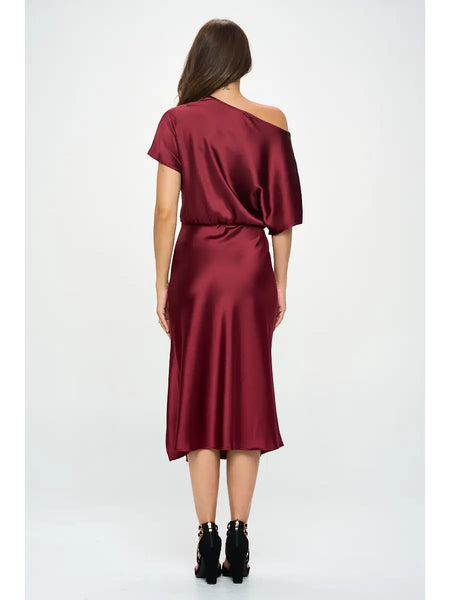 Sara Stretch Satin Dress - US Made