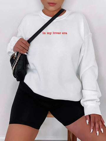 In My Lover Era Embroidered Sweatshirt - White