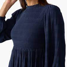 Smocked New Baby Doll Dress in Reflection Navy