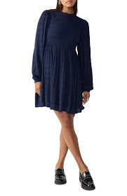 Smocked New Baby Doll Dress in Reflection Navy