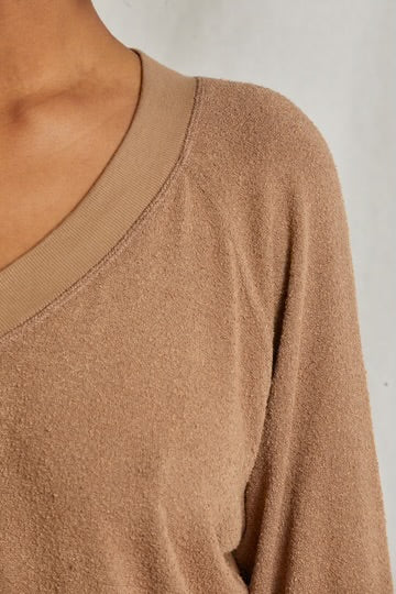 O’Connor boucle v-neck sweatshirt