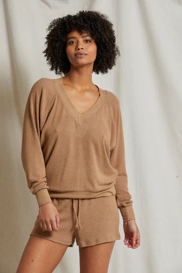 O’Connor boucle v-neck sweatshirt