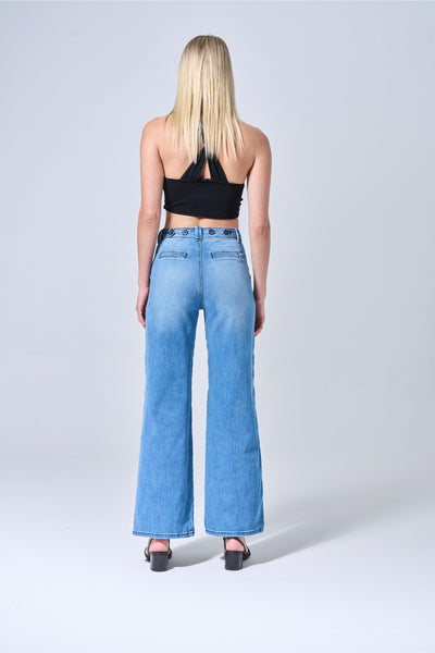 Hannahs High Rise Wide Leg Jean - Welt Back Pockets