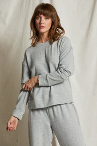 Selma - brushed sweater jersey pullover - Heather Gray