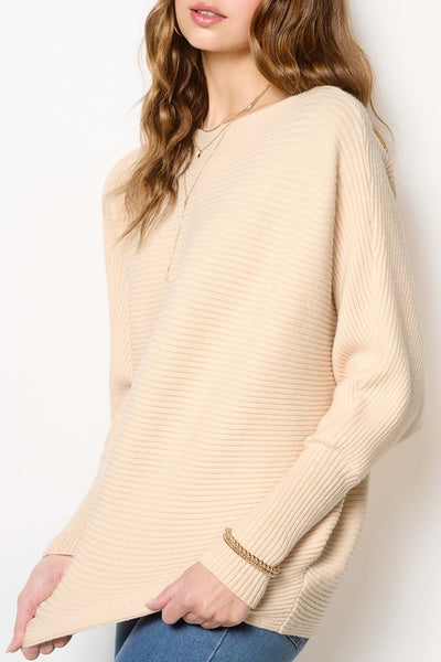 Ribbed Boatneck Super Soft Sweater